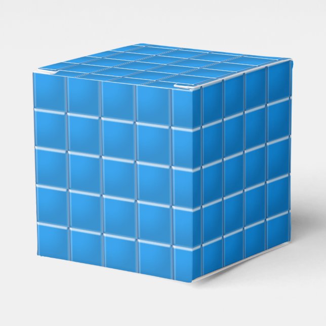 Favour Box - Mosaic Squares in Blue (Front Side)
