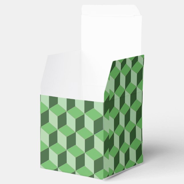Favour Box - Optical Illusion in Green (Opened)
