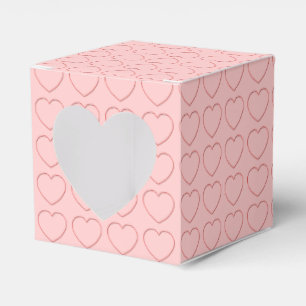 Favour Box - Red Wire Frame Heart on Pink