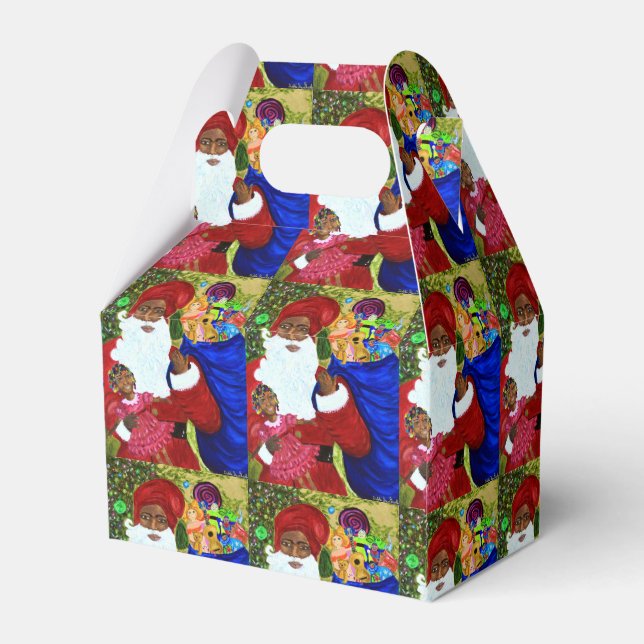 Favour Boxes - Take-Out - Black Santa Gifts - Xmas (Back Side)