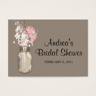Favour Card Mason Jar Wildflowers
