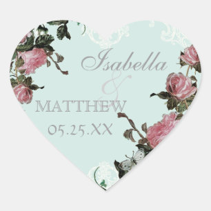 Favour Gift Stickers or Seals, Trellis Rose Vintag