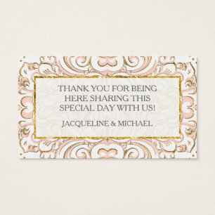 Favour Gift Tags Damask Pattern Swirl Gold