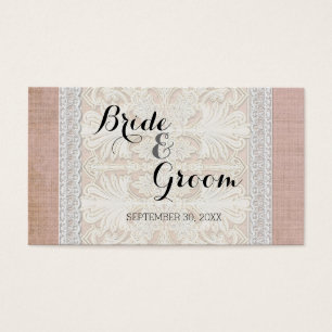Favour Gift Tags Rustic Lace w Aged Vintage Linen