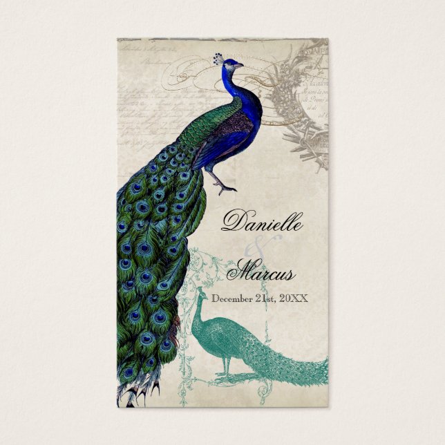 Favour Gift Tags - Vintage Peacock 5 (Front)