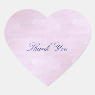 Favour Heart Pink Rose Lila Blue Navy Thank You Sticker