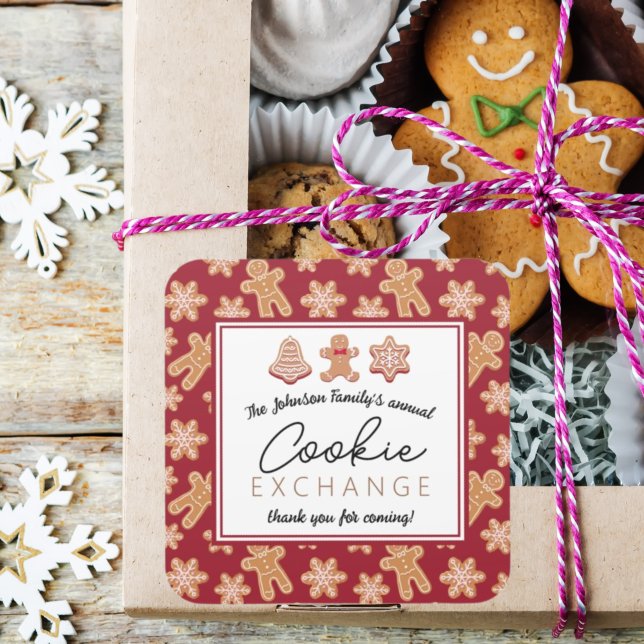 Favour Label Sticker Christmas Cookie Exchange (Creator Uploaded)
