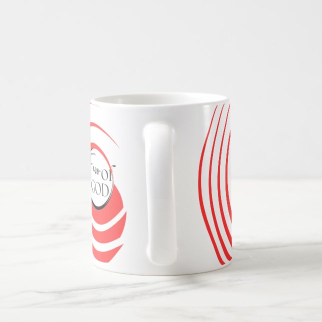 Favour of God Mug - Red & White Swirl (Handle)