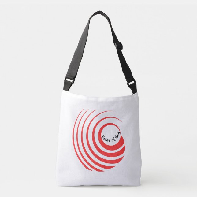 Favour of God Tote or Cross Body Bag in Red & Whit (Front)