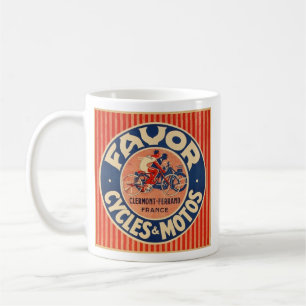 favour retro motorcycle advert coffee mug