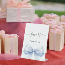Favour sign blue bow white