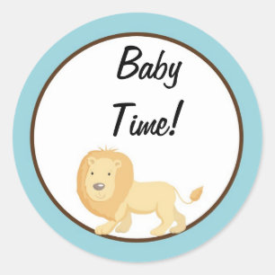 Favour Stickers Couple Blue Jungle Lion