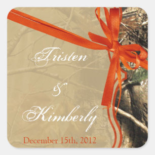 Favour Stickers Hunters Camoflouge Camo Orange Tre