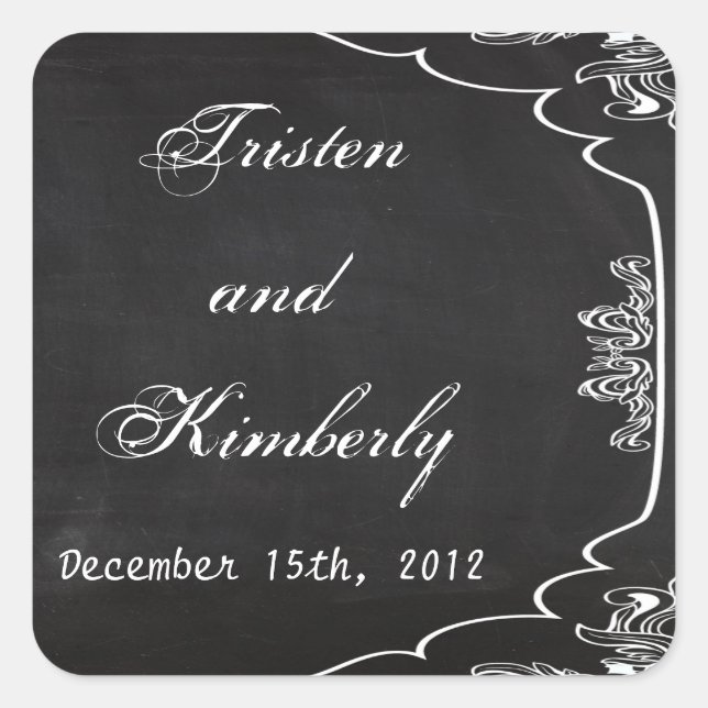 Favour Stickers Modern Chalkboard Vintage Victoria (Front)