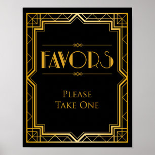 Favour Table Wedding Sign   Gatsby Art Deco