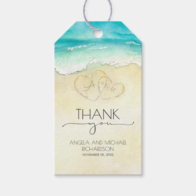 Favour Tag | Tropical Beach Thank You Wedding (Front)