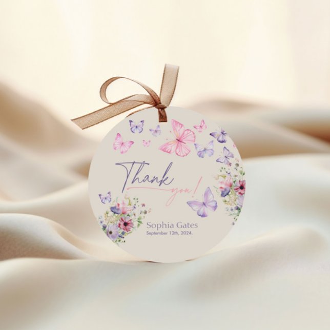 Favour Tags Butterfly Wildflower Thank You  (Creator Uploaded)