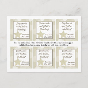 Favour Tags Christmas Stars Holiday Postcard