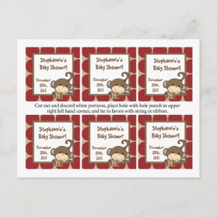 Favour Tags Jungle Cocalos Buttons Invitation Postcard