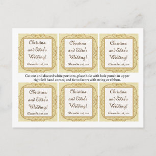 Favour Tags Moroccan Party Postcard