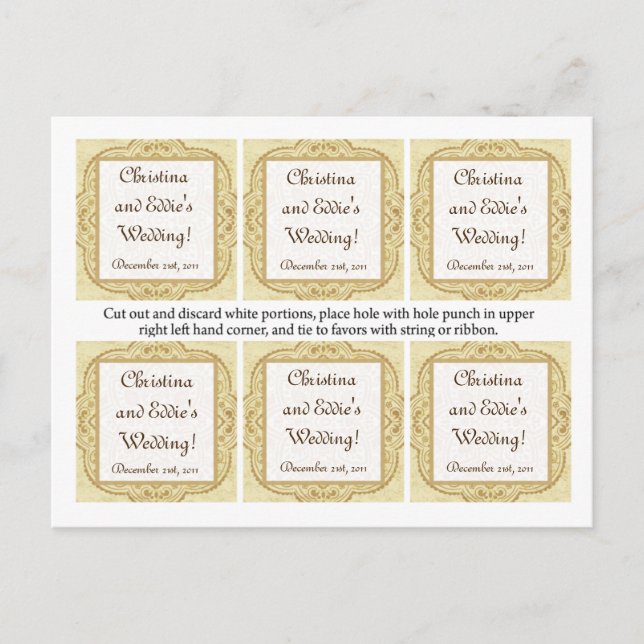 Favour Tags Moroccan Party Postcard (Front)