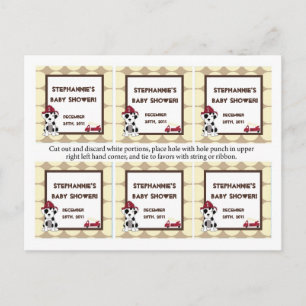 Favour Tags Nojo Fire Engine Invitation Postcard