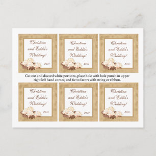 Favour Tags Oriental Flowers Postcard