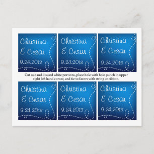 Favour Tags Paper Plane Flying Blue loops blues Postcard