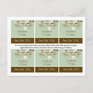 Favour Tags Spring Floral Mason Jars green Postcard