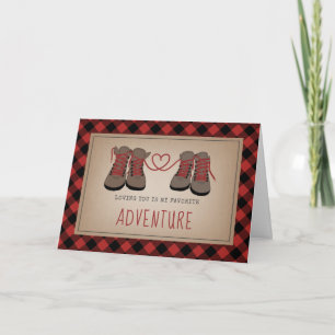 Favourite Adventure Hiking Boots Valentine Love Card