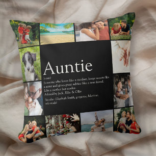 Favourite Aunt Auntie Definition Fun Photo Collage Throw Pillow