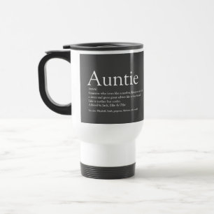 Favourite Aunt Auntie Definition Modern Grey Travel Mug