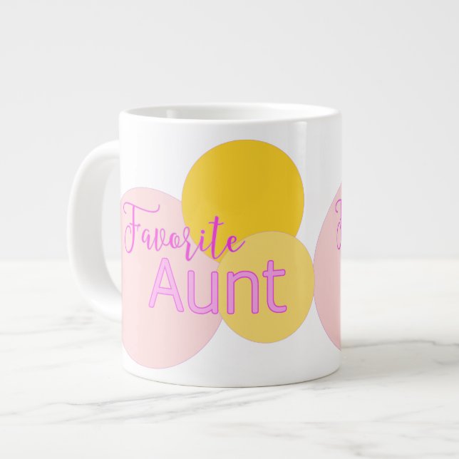Favourite Aunt Colourful Bubbles  Large Coffee Mug (Front Left)