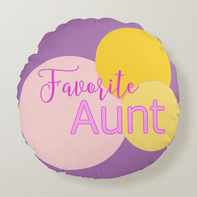 Favourite Aunt Colourful Bubbles   Round Pillow (Front)