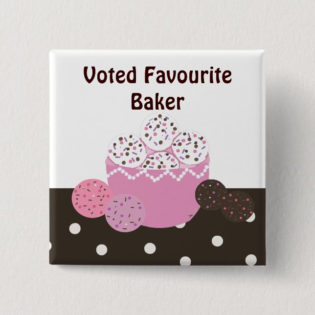 Favourite Baker 2 Inch Square Button (Front)