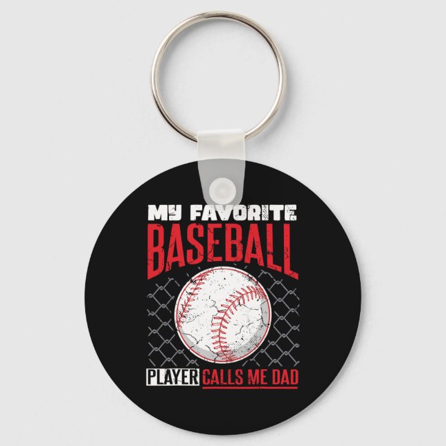 Favourite Baseball Player Calls Me Dad Baseball Da Keychain (Front)