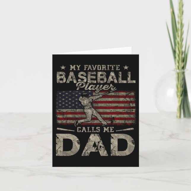 Favourite Baseball Player Calls Me Dad Father's Da Card (Front)
