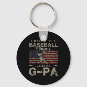 Favourite Baseball Player Calls Me G-pa Father's D Keychain
