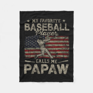 Favourite Baseball Player Calls Me Papaw Father's Fleece Blanket