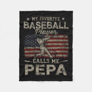 Favourite Baseball Player Calls Me Pepa Father's D Fleece Blanket
