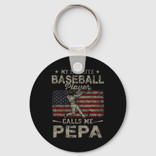 Favourite Baseball Player Calls Me Pepa Father's D Keychain