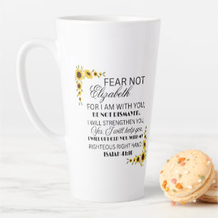  Favourite Bible Verse Isaiah 41:10 Sunflower Latte Mug