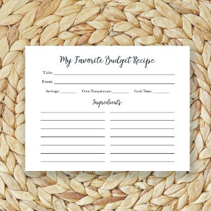 Favourite Budget Recipes Simple Basic Recipe Car