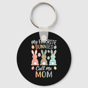 Favourite bunnies call mom cute easter bunny easte keychain