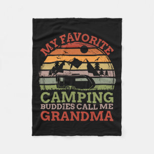 Favourite Camping Buddies Call Me Grandma Fathers Fleece Blanket