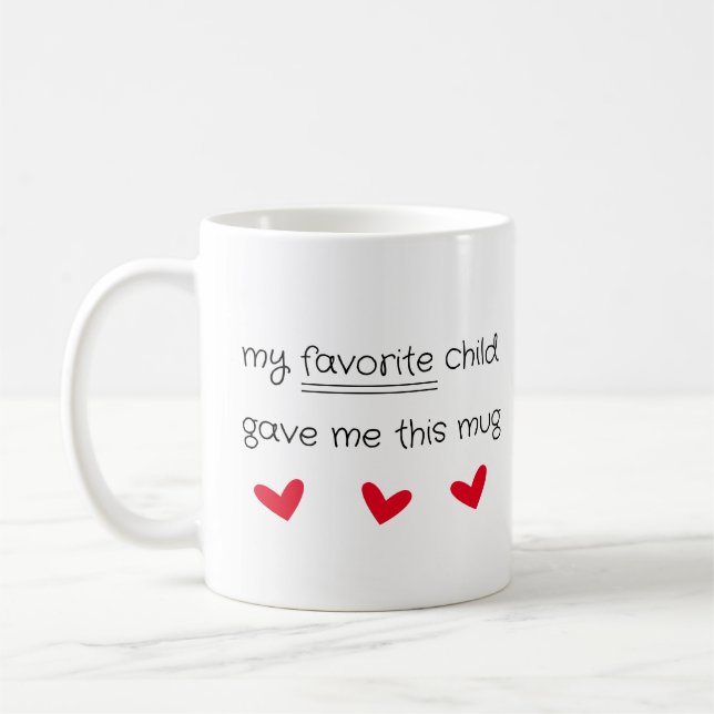 Favourite Child Cute Mother's Day Gift Coffee Mug (Left)