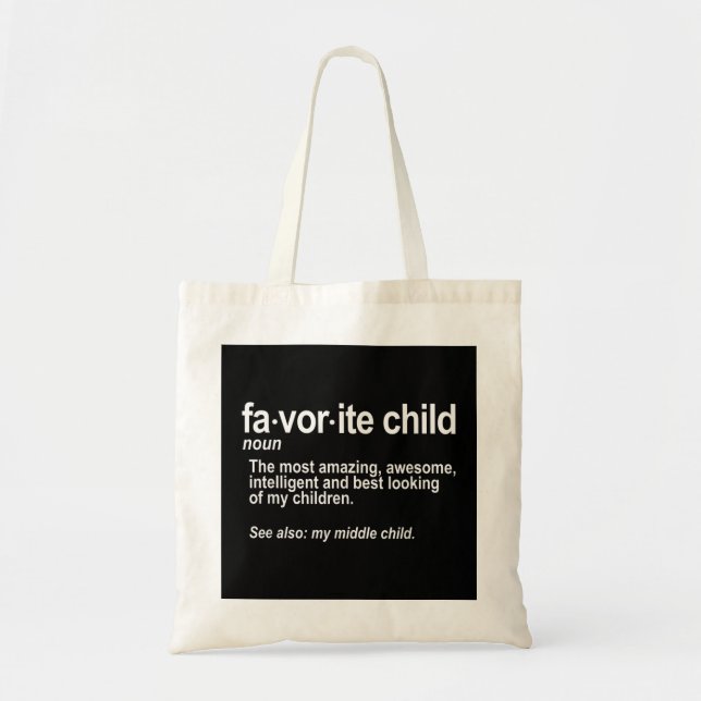 Favourite Child Definition - Funny Mom and Dad Mid Tote Bag (Front)