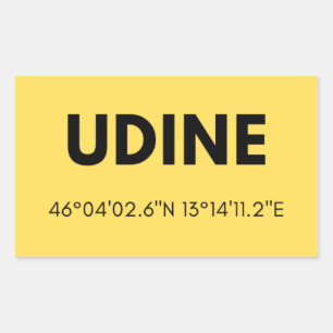 Favourite City Udine Italy Skyline Coordinates Sticker