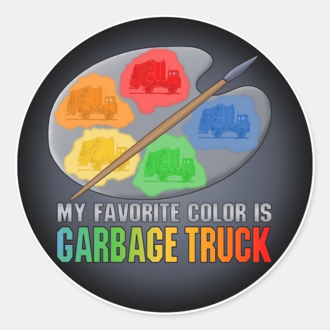 Favourite Colour Is Garbage Truck Sticker (Front)