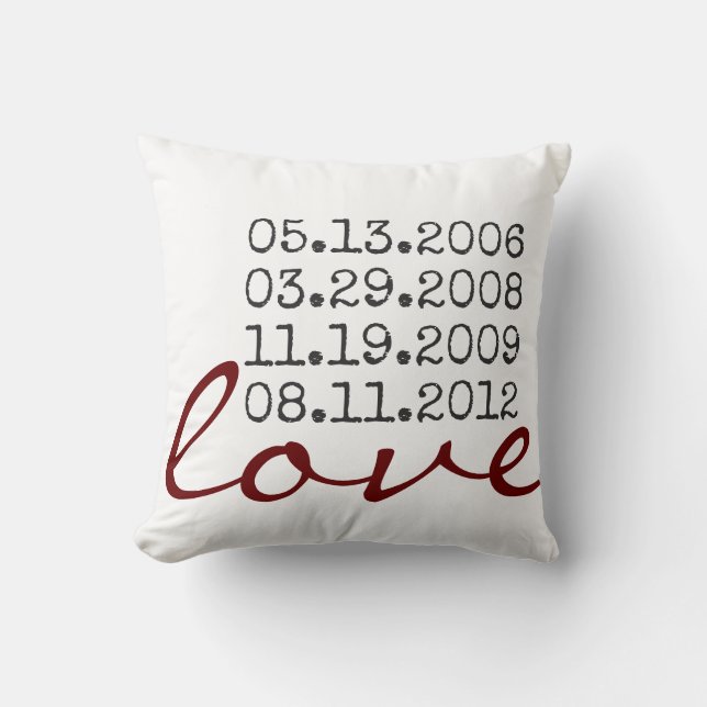 favourite dates throw pillow (Front)